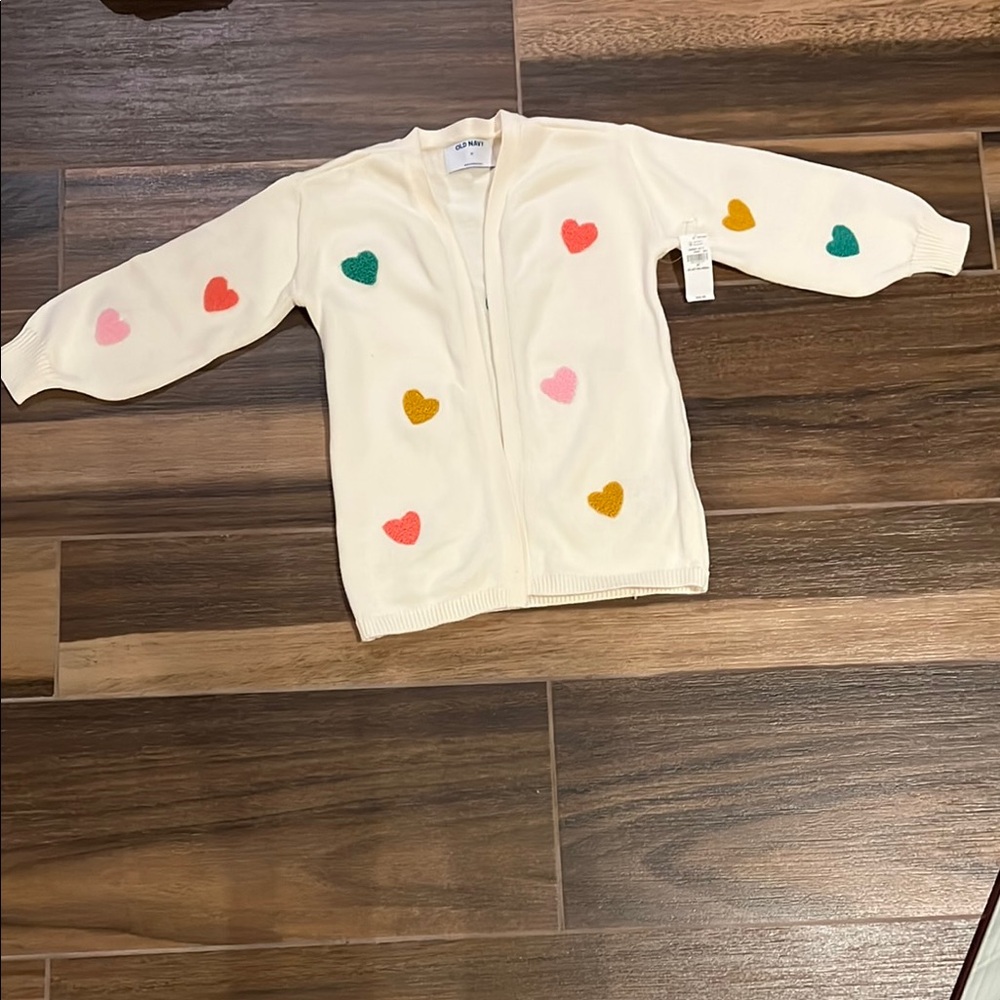 Chicwish Ivory Cardigan with Multicolor Hearts